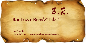 Baricza Renátó névjegykártya
